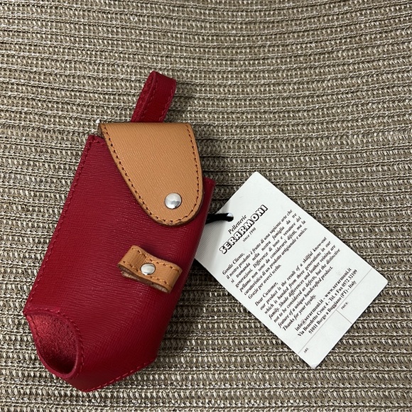 Moscardini Firenze Leather Three Golf Ball Carry Pouch Made In Italy - Picture 3 of 4